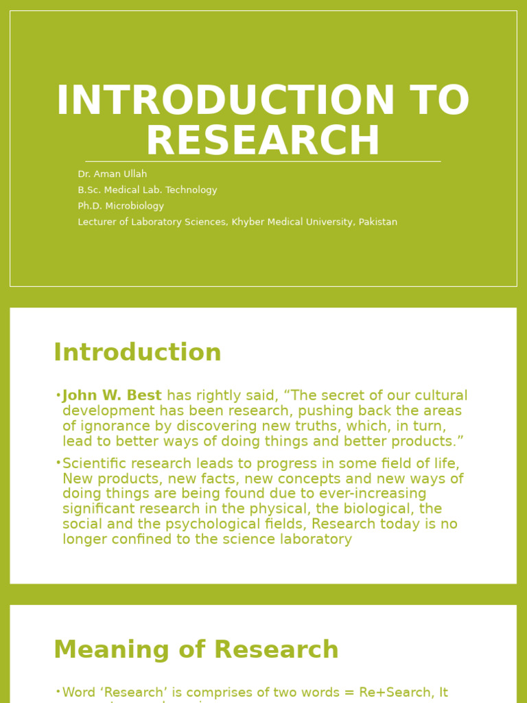 Introduction to Research Fundamentals | PDF | Knowledge | Science