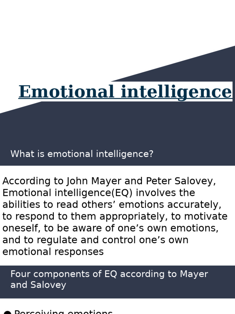 Understanding Emotional Intelligence (EQ) | PDF