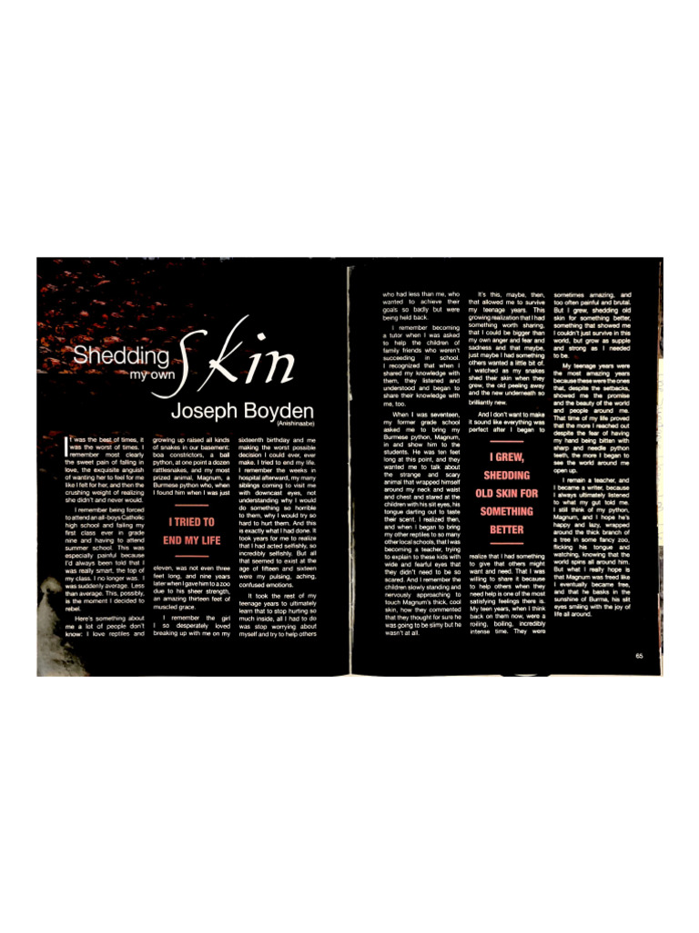 Shedding My Own Skin | PDF