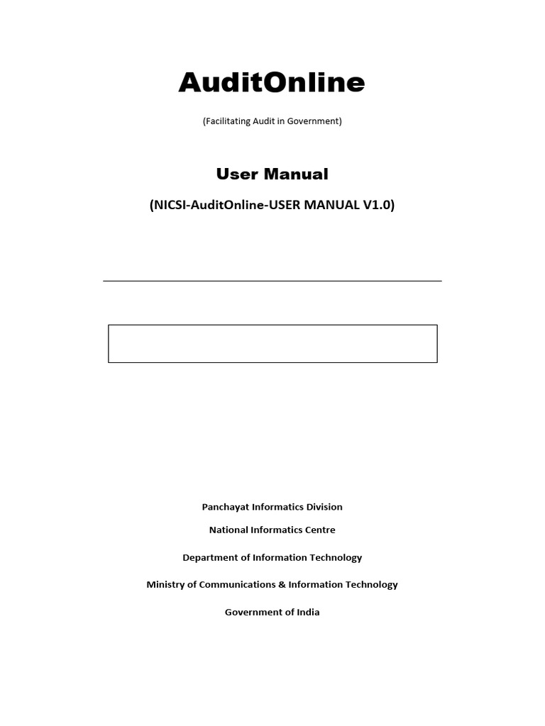 AuditOnline User Manual V1.0 | PDF | Audit | Login