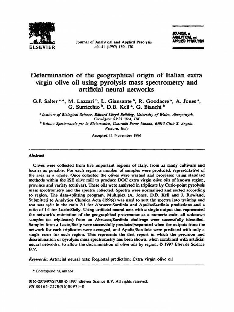 Geographic Origin of Italian Olive Oil Analysis | PDF | Triglyceride ...