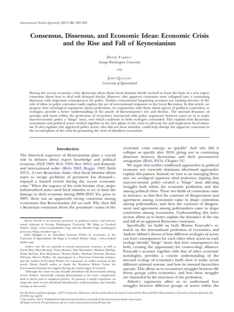 Keynesianism's Rise and Fall Explained | PDF | Keynesian Economics ...