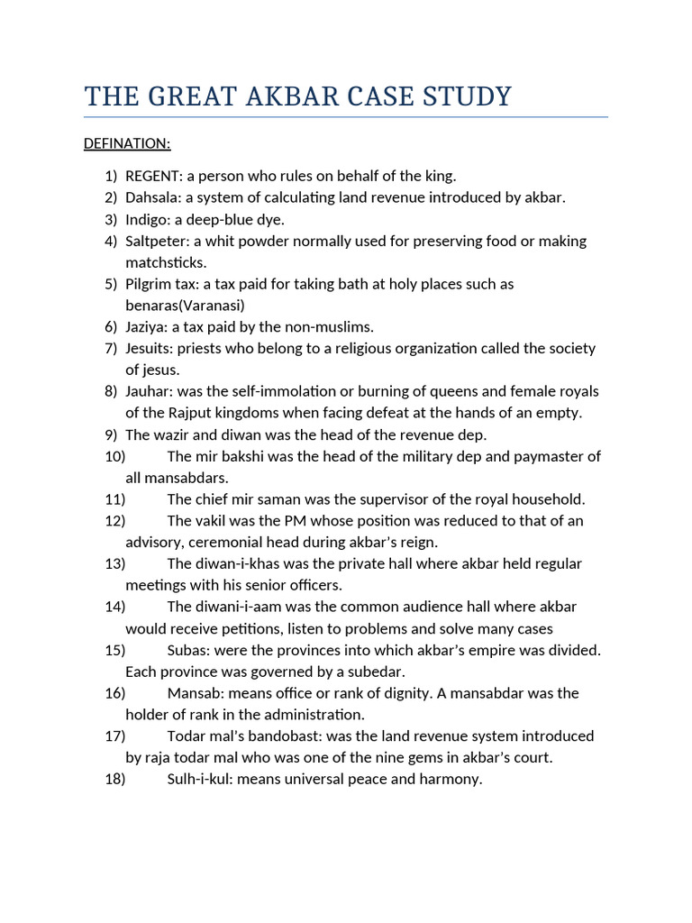 The Great Akbar case study | PDF