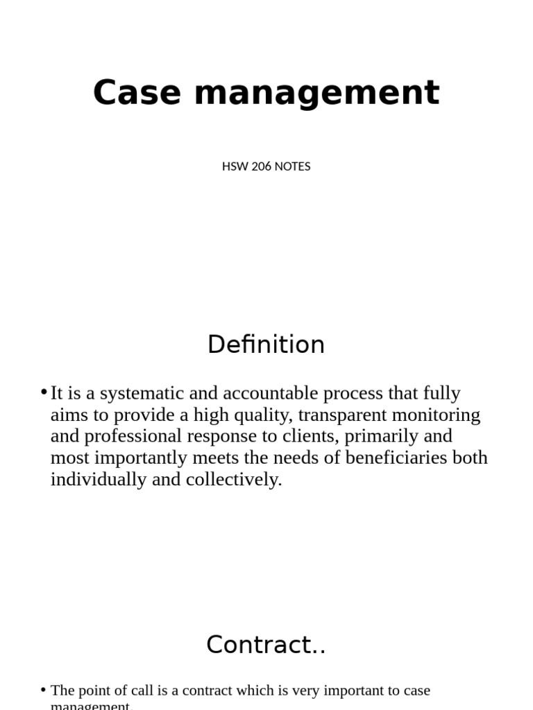 Case Management (9 Slides) | PDF | Social Psychology