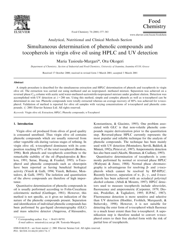 84 Pub 2001 (Tasiouli-Margari) Simultaneous Determination of Phenolic ...