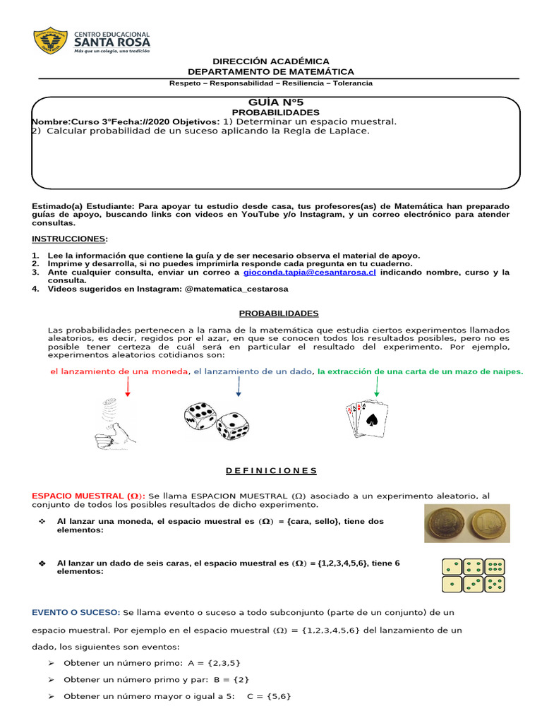 Guía de Probabilidades para Estudiantes | PDF | Probabilidad ...