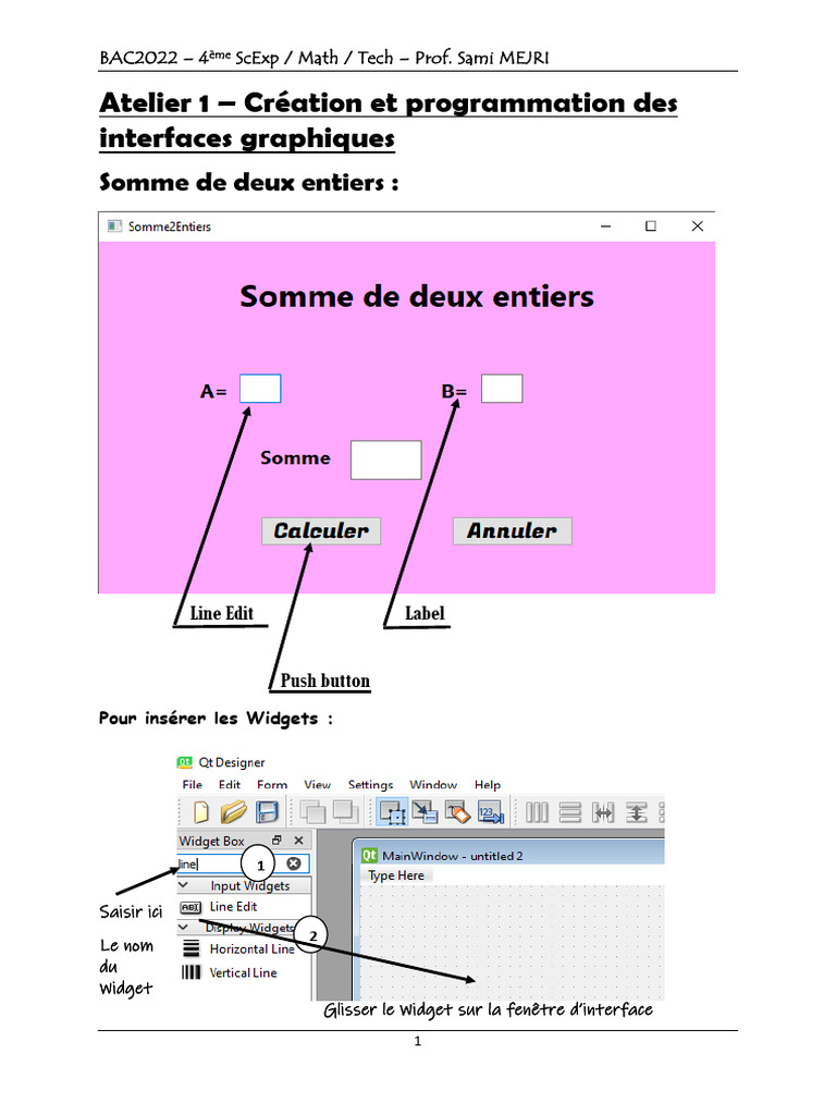 Interface Graphique: Atelier Pratique | PDF