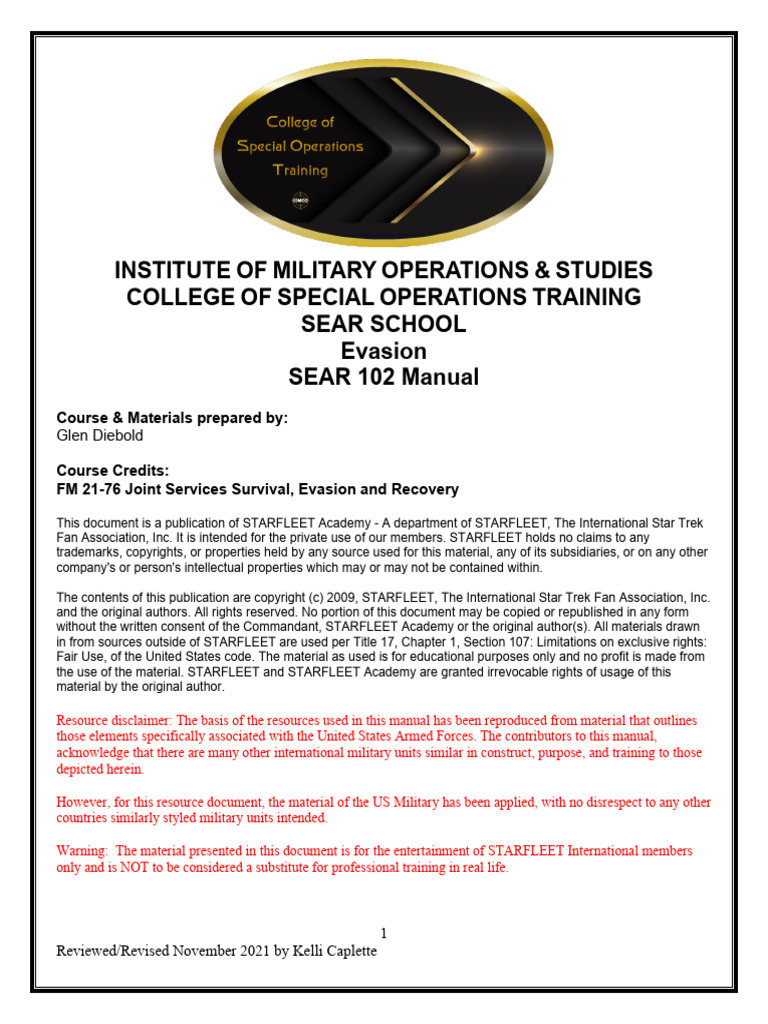 SEAR 102 Manual | PDF | Camouflage | Color