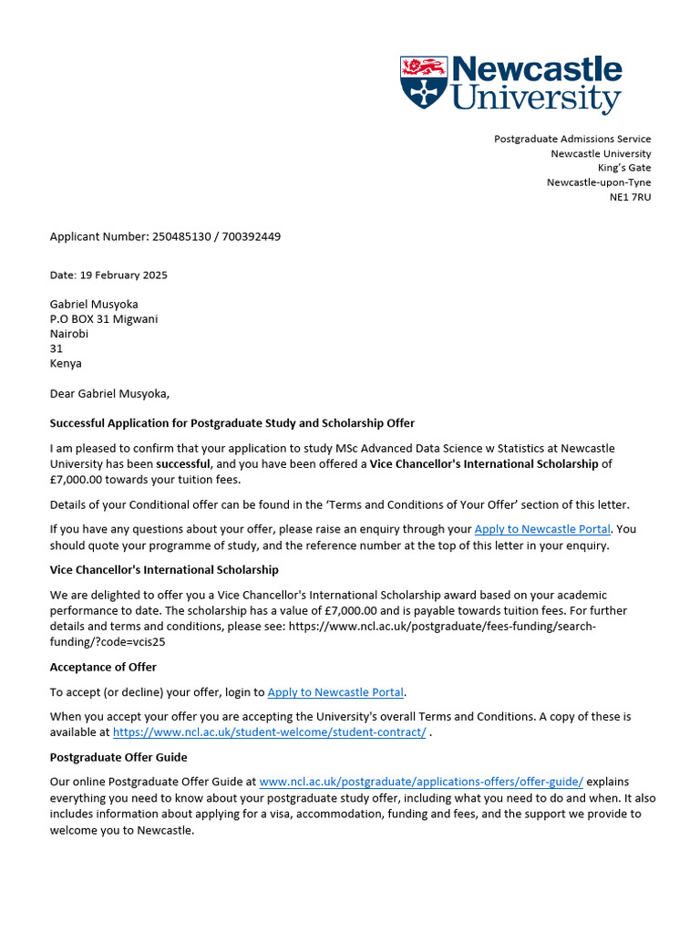Newcastle University Postgraduate Offer | PDF | Postgraduate Education ...