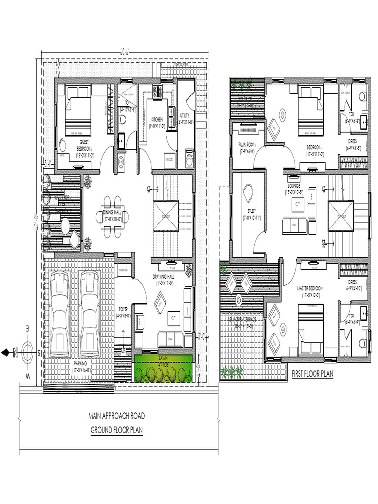 Ground and First Floor Plan Layout | PDF | Home | Interior Design
