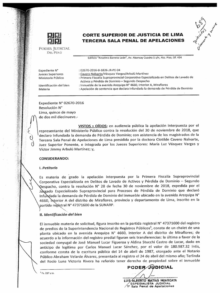 Sentencia de Vista - Cosa Juzgada | PDF