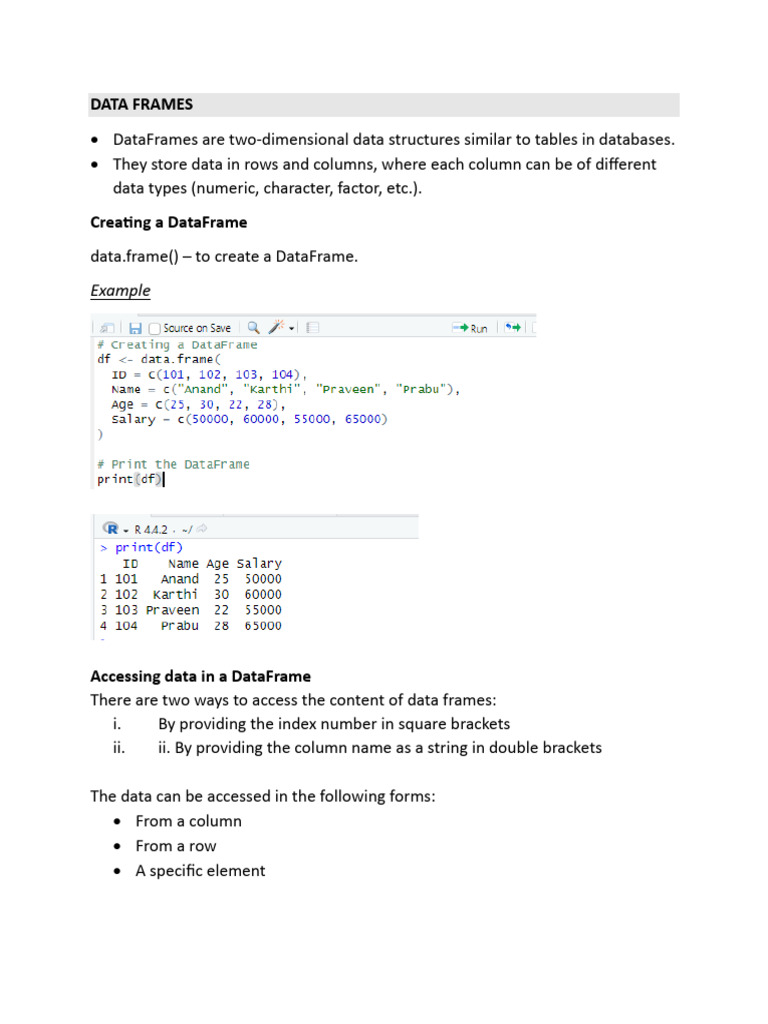 R Data Frames | PDF