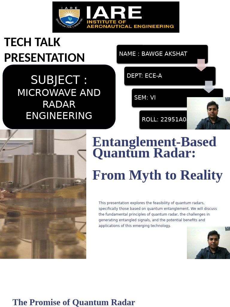 Quantum Radar: Entanglement Insights | PDF | Radar | Quantum Entanglement