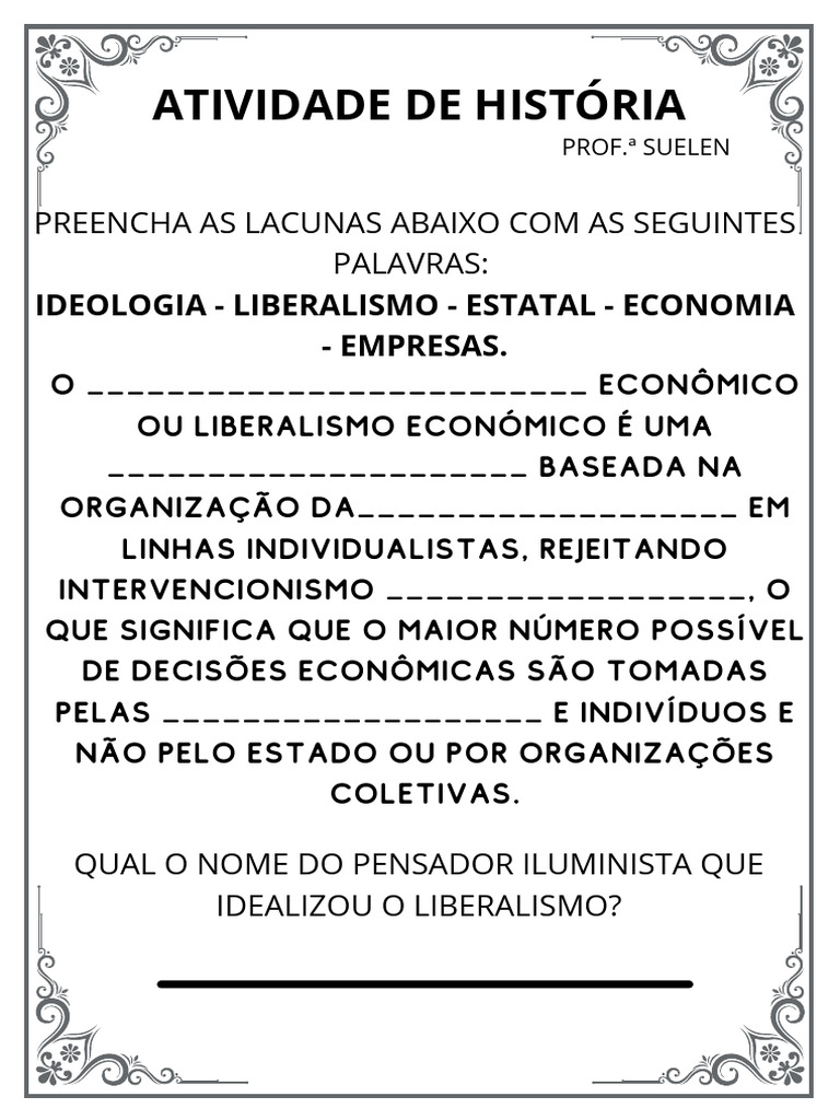 Liberalismo Econômico: Conceitos e Ideias | PDF