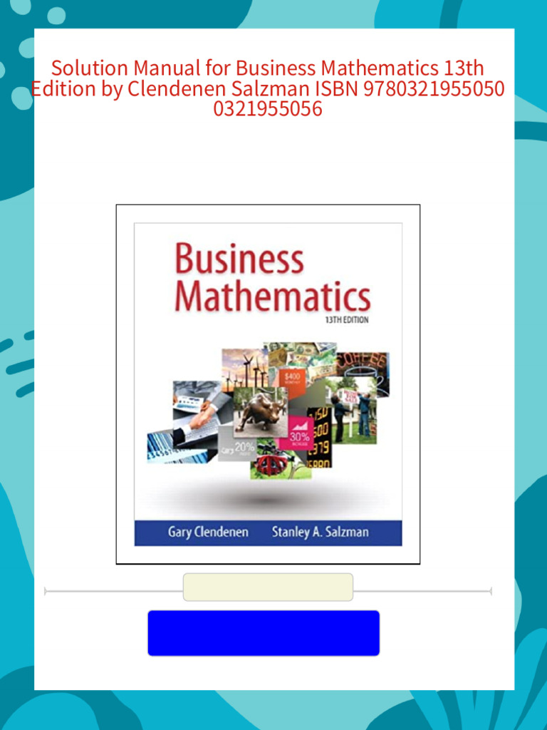 Access Solution Manual For Business Mathematics 13th Edition by ...