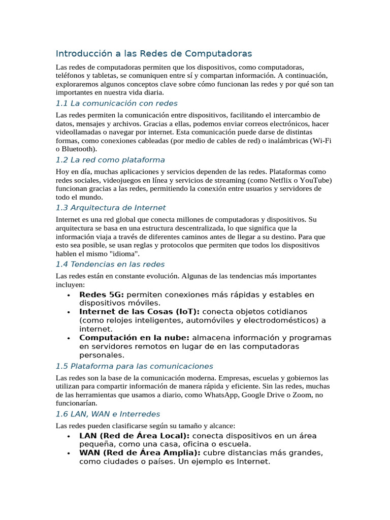 Introducción a Redes de Computadoras | PDF | Red de computadoras ...