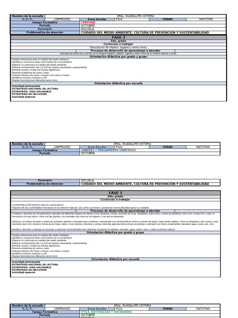 PROGRAMA DE MEJORA PDA 2° | PDF | Escuelas | Inclusión (Educación)