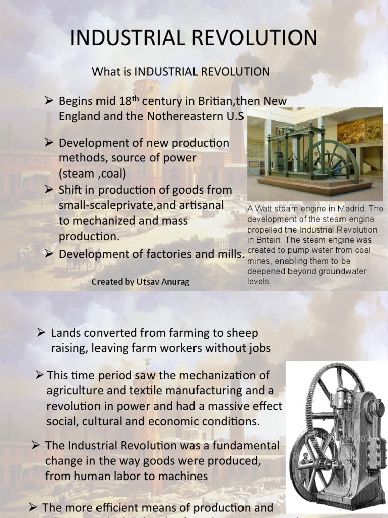 Industrial Revolution Created by Utsav Anurag PDF Industrial