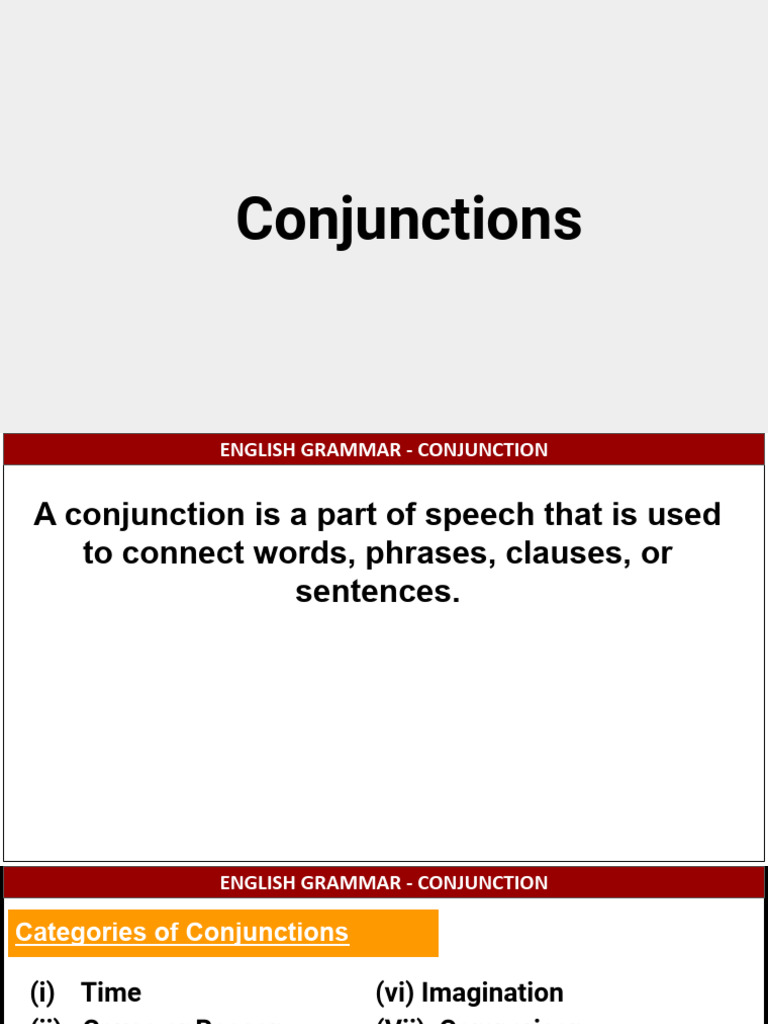 50 Hour Foundation Course Complete English Conjunctions Class 1 | PDF ...
