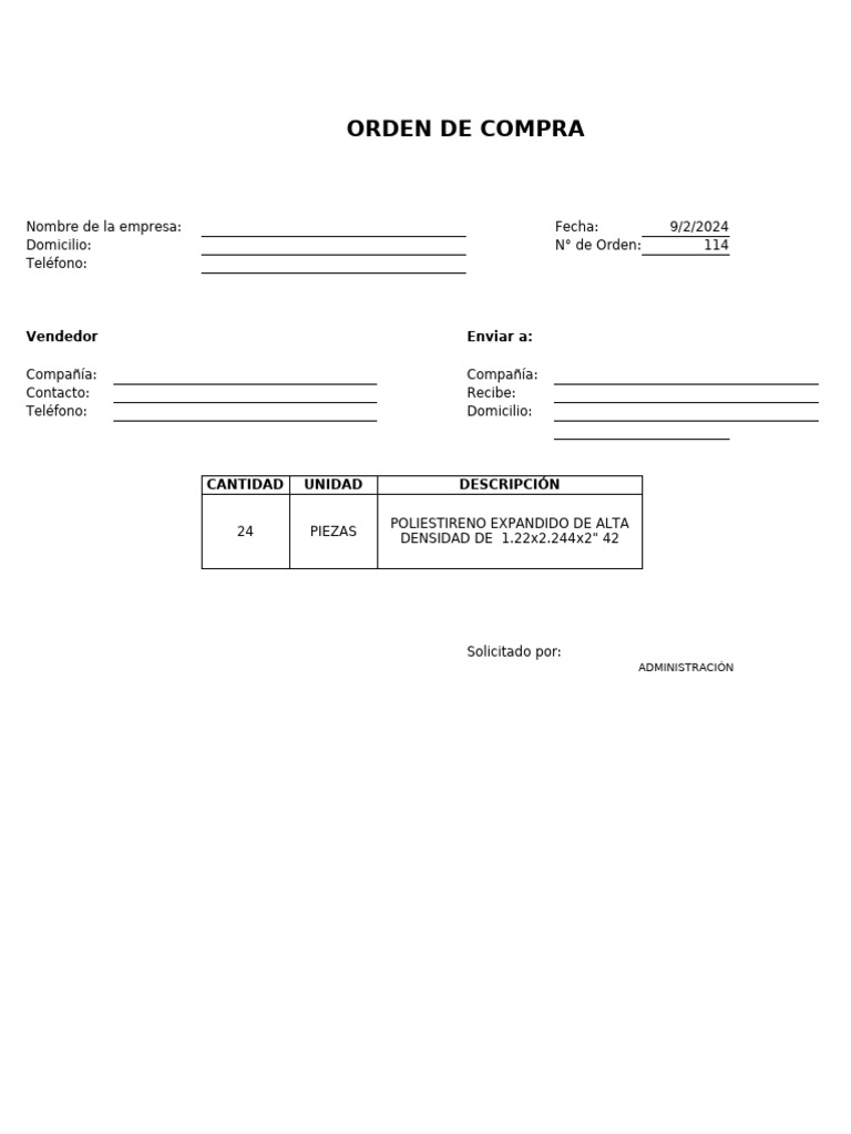 Orden de Compra | PDF