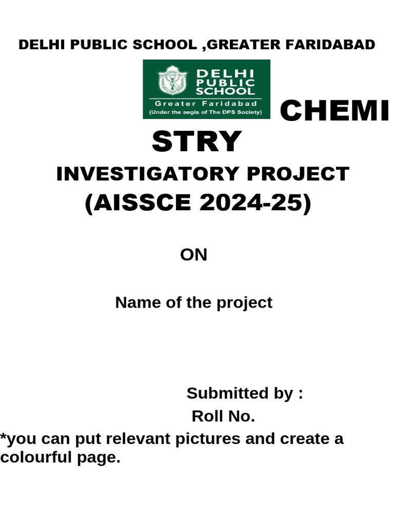 AISSCE 2024-25 Chemistry Project | PDF
