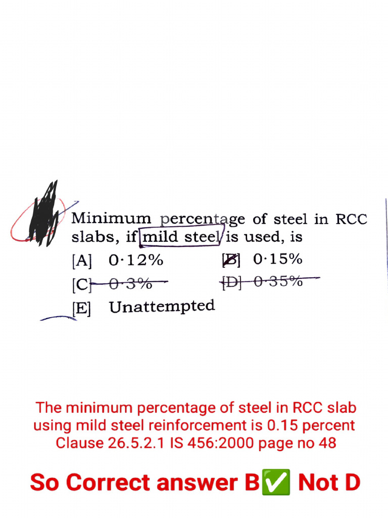Minimum Steel Percentage in RCC Slabs | PDF | Materials | Building ...