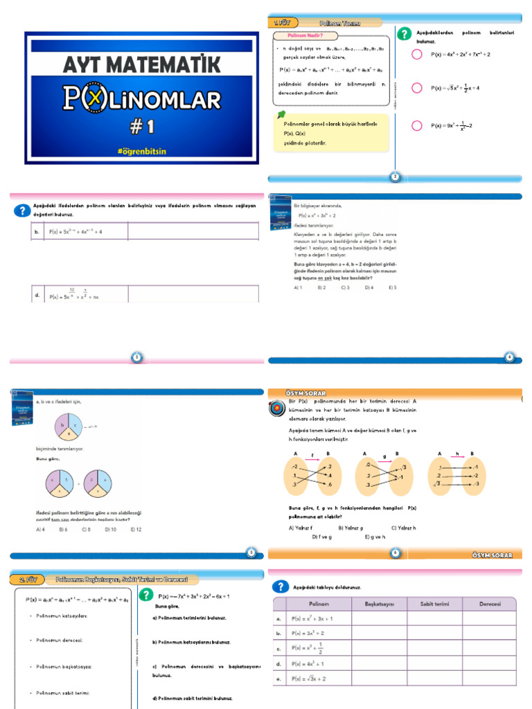 Tek Vi̇deo Tek PDF - Poli̇nomlar | PDF