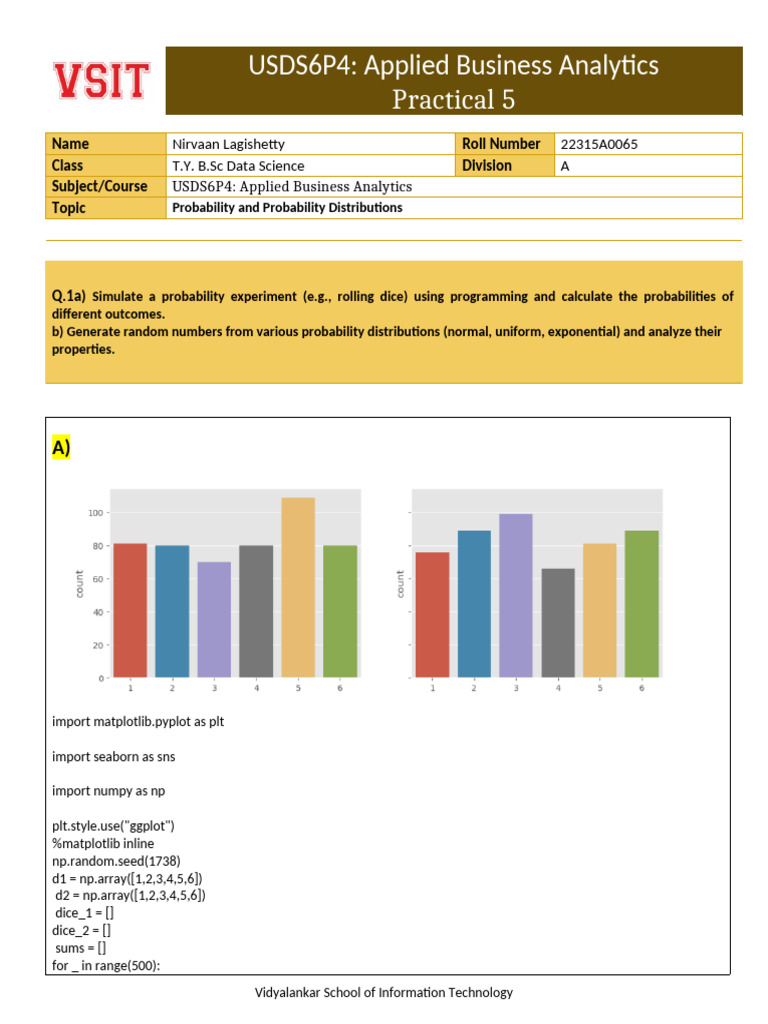 Probability Simulation in Python | PDF | Measure Theory | Statistical ...