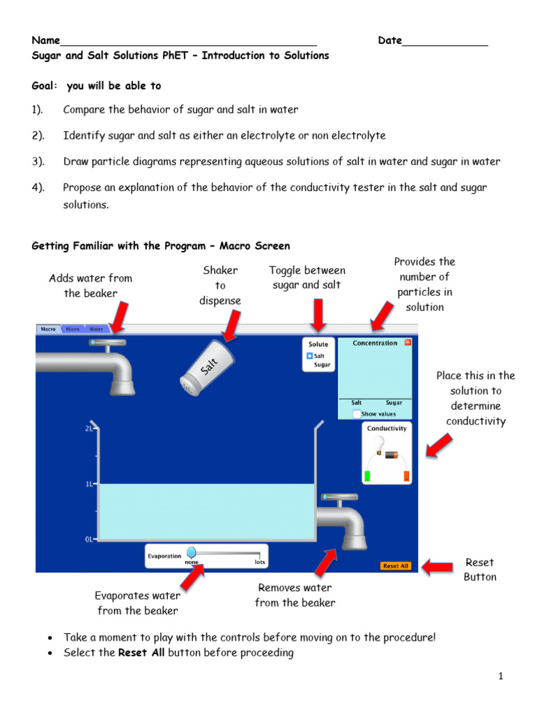 Sugar and Salt Solutions Lab Guide | PDF | Sodium Chloride | Chemistry