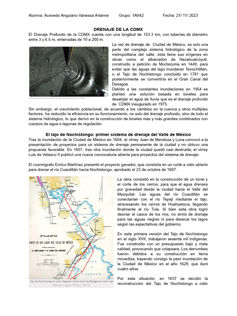 Historia del Drenaje en la CDMX | PDF | Agua | Agua y el medio ambiente