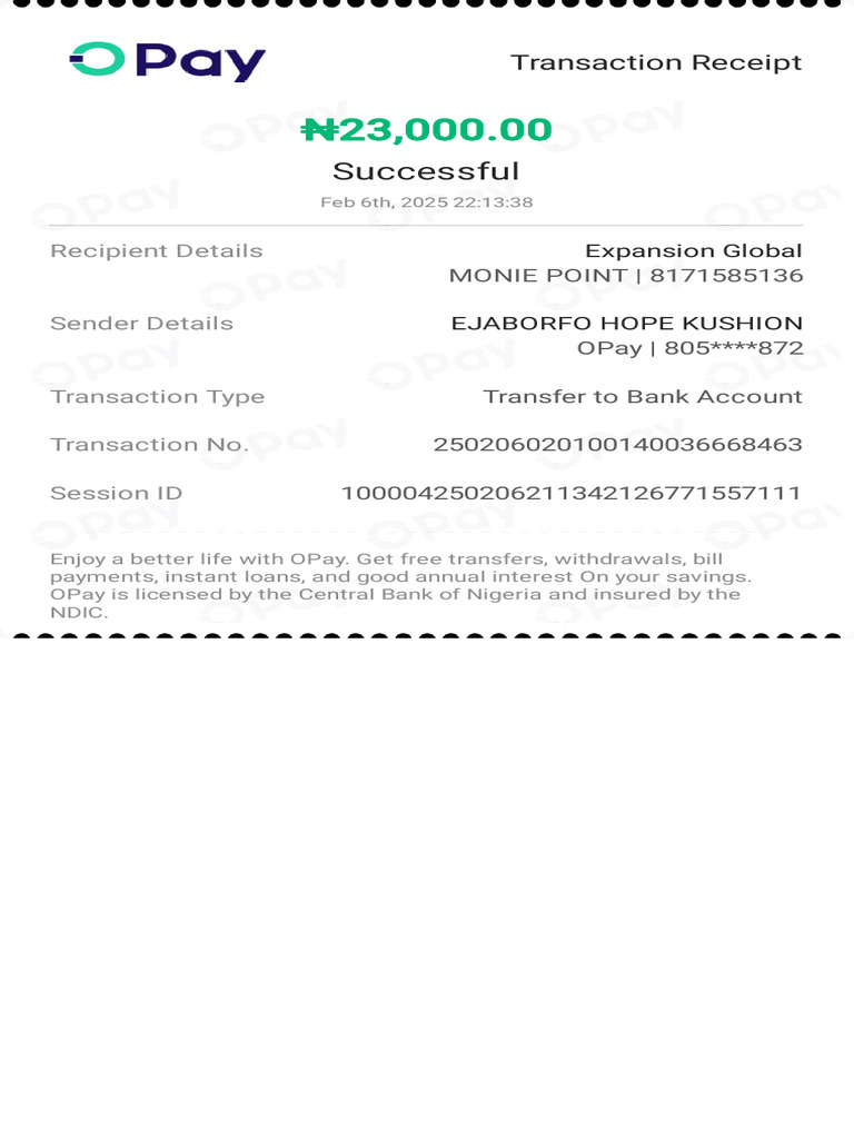 Successful: Transaction Receipt | PDF