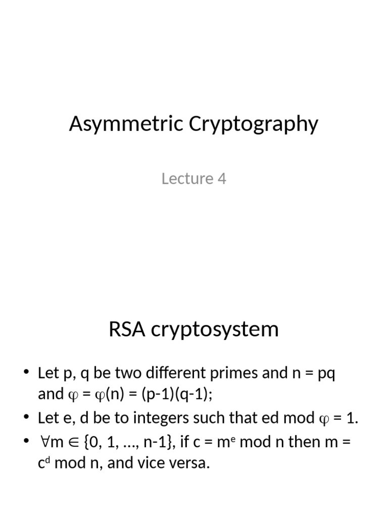 DBS_Lecture4 | PDF | Public Key Cryptography | Cryptography