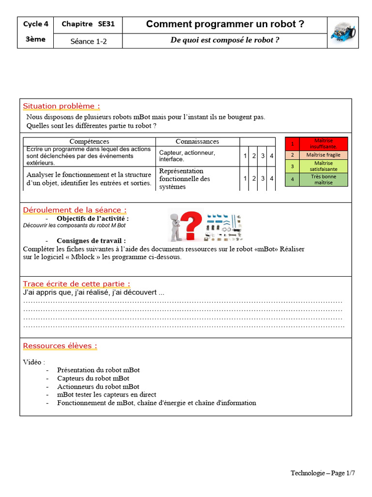 Composants et programmation du robot mBot | PDF | Programme ...