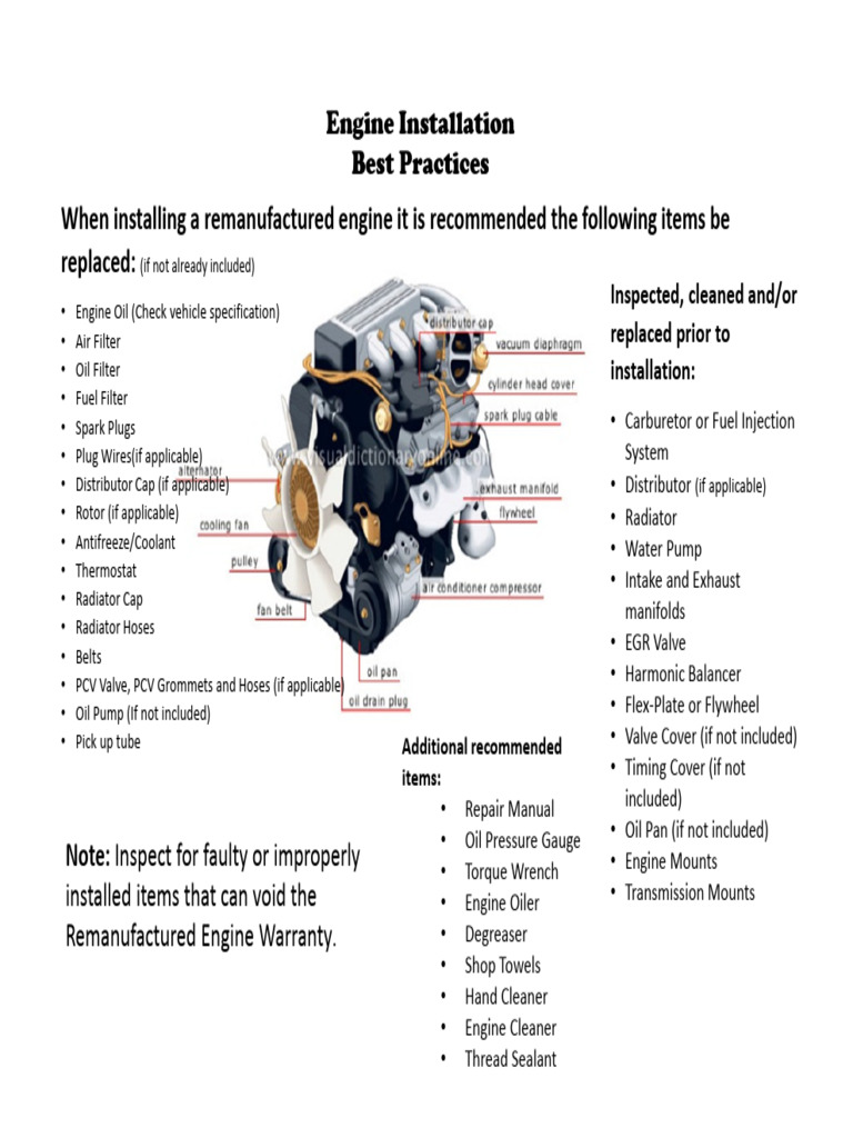 Engine Installation Best Practices Guide | PDF | Engines | Machines