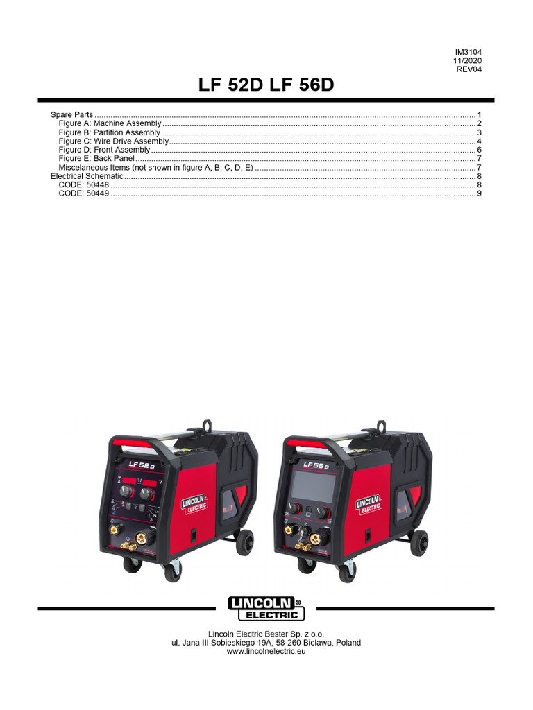 Lincoln Electric Spare Parts Guide | PDF | Electrical Connector ...