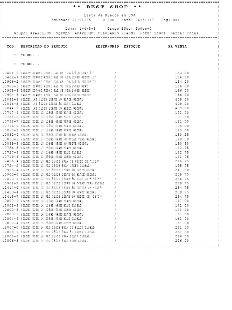 Lista de pre os paraguai xiaomi pdf mobile phones personal
