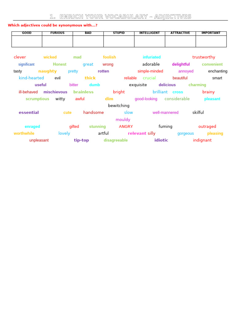 Enrich Your Vocabulary Adj Pdf