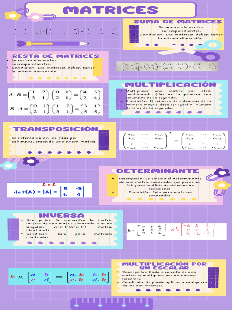 Operaciones con dos matrices | PDF | Matriz (Matemáticas) | Determinante