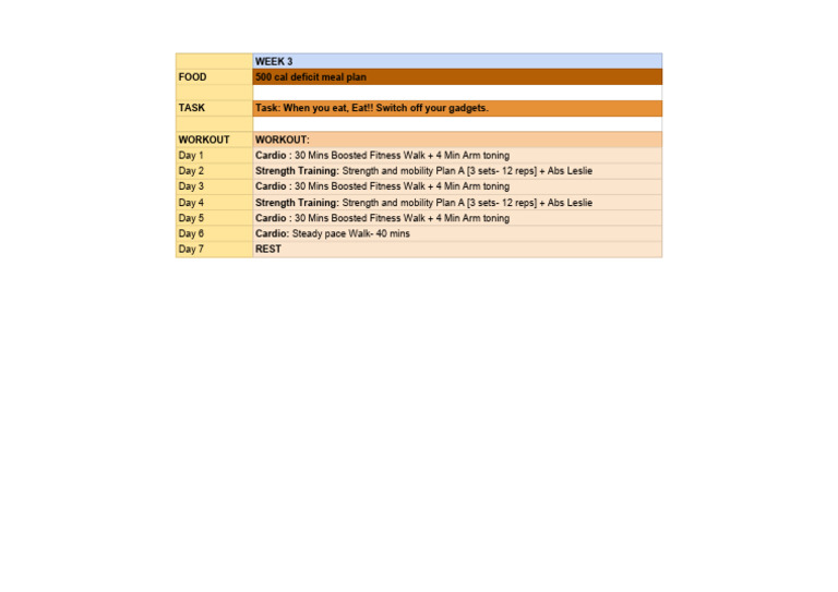 Week 3 Plan | PDF