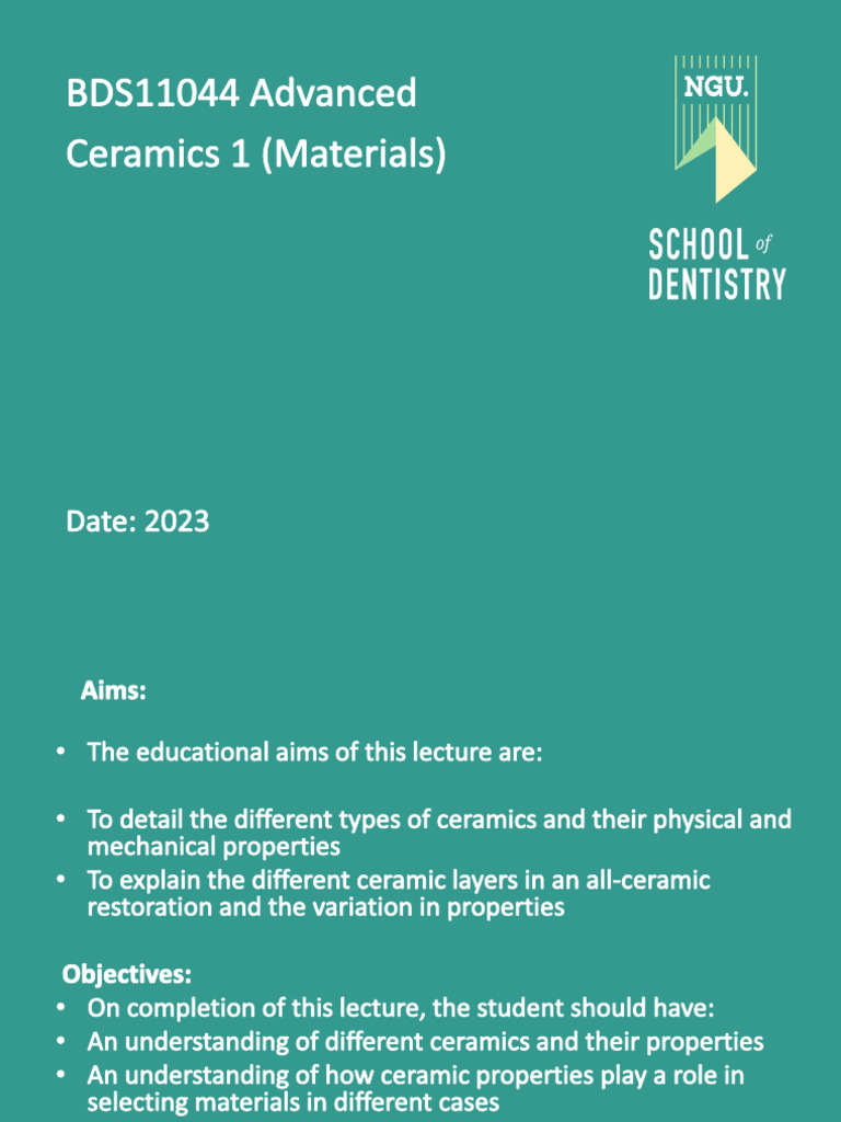 W7 BDS11044 Advanced Ceramics 1 (Materials) | PDF | Ceramics ...