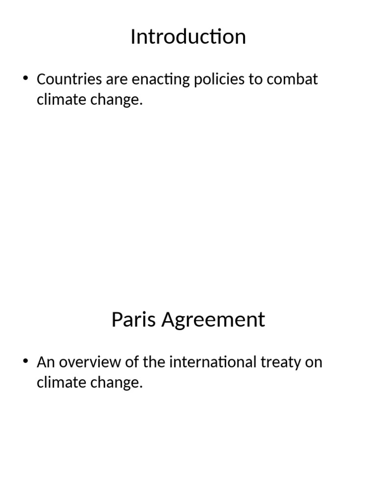 Climate Change Policies Overview | PDF
