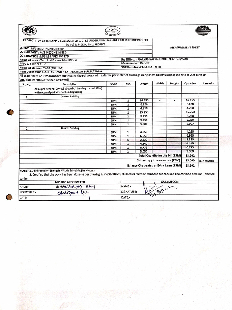 Civil MB Item-1 | PDF