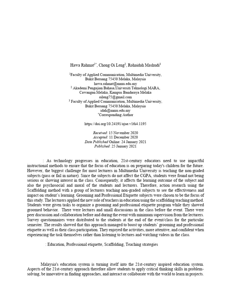 Scaffolding Methods in Education | PDF | Learning | Instructional Design