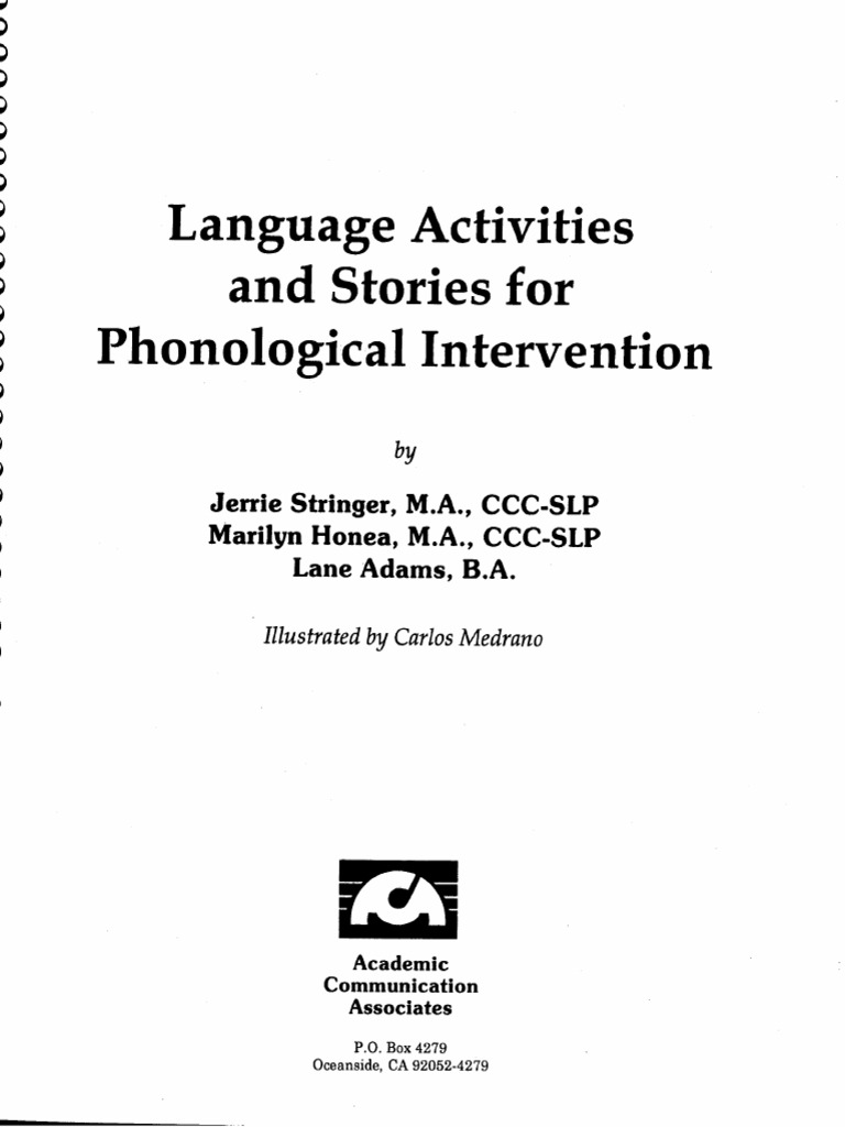 Language Stories For Phonological Intervention PART 1 | PDF