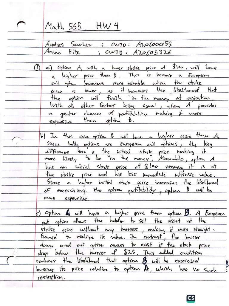 HW4 - Exercises MC | PDF