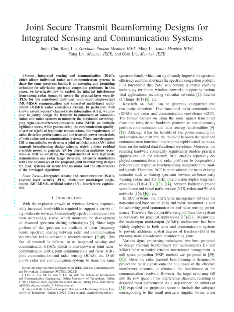 Joint Secure Transmit Beamforming Designs For Integrated Sensing and ...