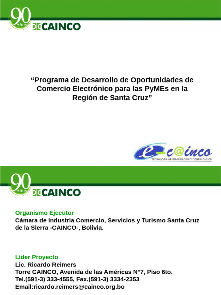 Comercio Electrónico para PyMEs en Santa Cruz | PDF | Pequeñas y ...