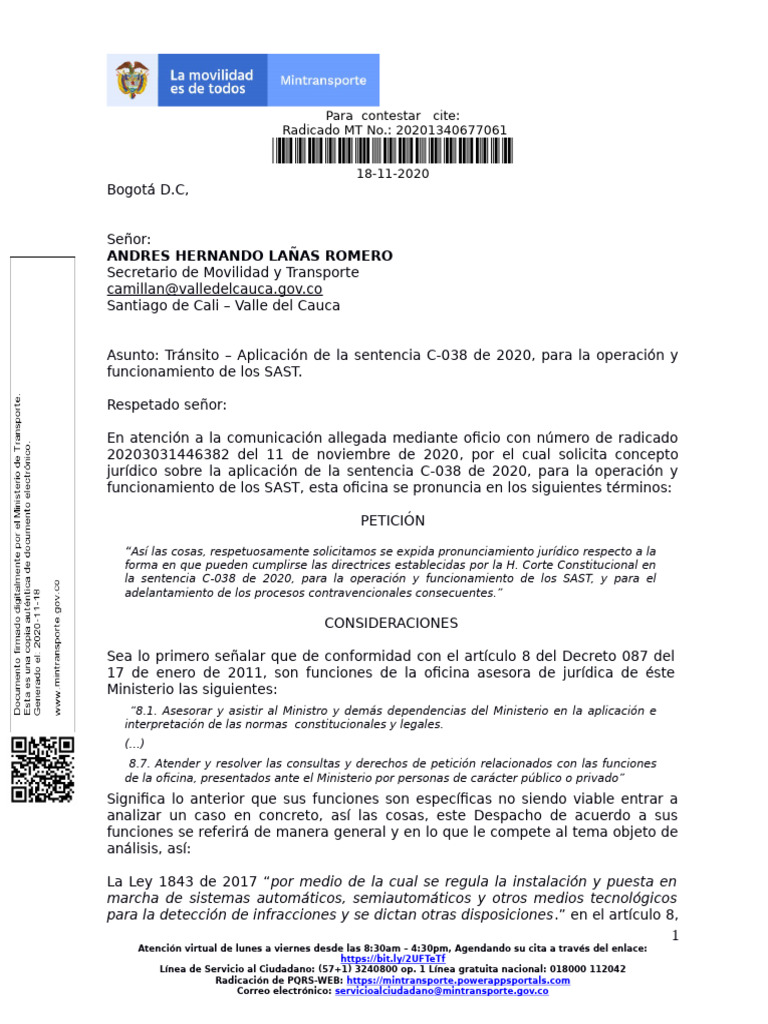 Aplicación de la Sentencia C-038 de 2020 | PDF | Debido al proceso