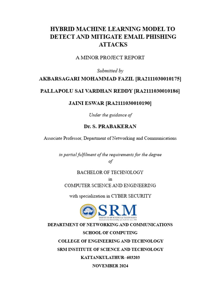Hybrid ML Model for Email Phishing Detection | PDF | Phishing | Machine ...