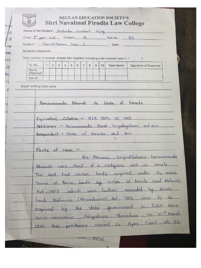 Constitution Assignment. SK | PDF